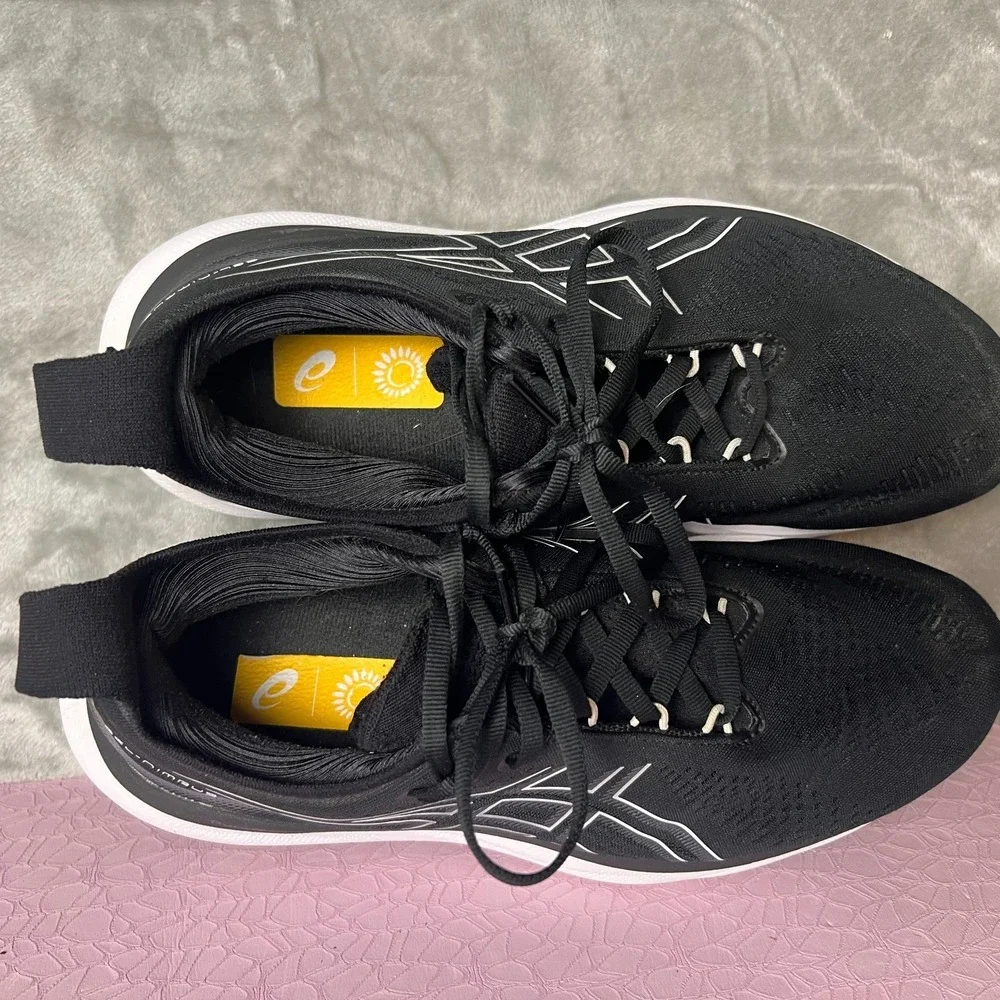Asics Gel Running Shoes Women's Size 10 Black Mesh Low‎ Top Lace Up 1012B356